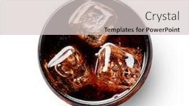  Presentation with ice - PPT theme featuring glass-of-cola-with-ice background and a light gray colored foreground