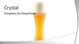  Presentation with beer foam - Presentation design consisting of glass of cold bavarian wheat beer with thick foam bubble isolated on white background background and a white colored foreground