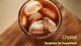  Presentation with cold brew coffee - PPT theme enhanced with glass of cold brew coffee background and a tawny brown colored foreground