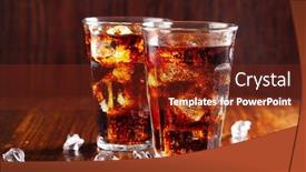  Presentation with soft drink - Slides enhanced with glass-of-cold-cola-soft background and a tawny brown colored foreground