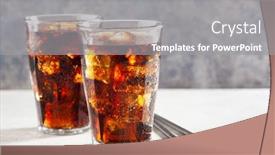  Presentation with soft drink - Theme with glass-of-cold-cola-soft background and a gray colored foreground