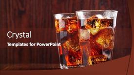  Presentation with soft drink - PPT layouts consisting of glass-of-cold-cola-soft background and a tawny brown colored foreground