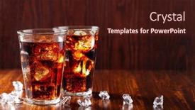  Presentation with soft drink - Presentation design featuring glass-of-cold-cola-soft background and a wine colored foreground