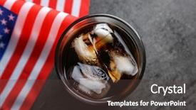 Presentation with usa flag - Colorful slides enhanced with glass of cold cola backdrop and a tawny brown colored foreground