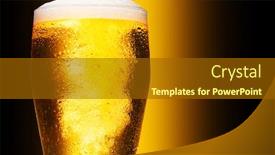  Presentation with cold beer - Audience pleasing PPT theme consisting of glass-of-cold-craft-light backdrop and a tawny brown colored foreground