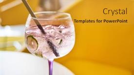  Presentation with cocktail - Slide set consisting of glass-of-cold-refreshing-gin background and a gold colored foreground