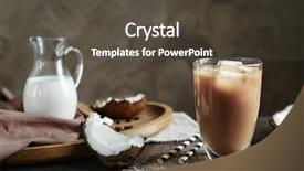  Presentation with cold coffee - Presentation design featuring glass of cold tasty coconut background and a dark gray colored foreground