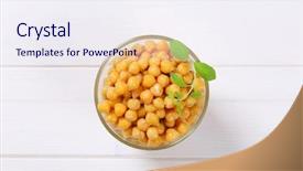  Presentation with chickpea - PPT theme consisting of glass of cooked chickpeas background and a sky blue colored foreground