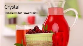  Presentation with cranberry juice - Cool new PPT theme with glass of cranberry juice backdrop and a lemonade colored foreground