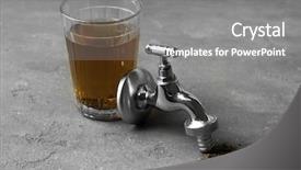  Presentation with dirty water - Theme consisting of glass of dirty water background and a gray colored foreground