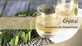  Presentation with sliced fresh papaya on wooden - Cool new presentation theme with glass of fresh birch sap backdrop and a lemonade colored foreground