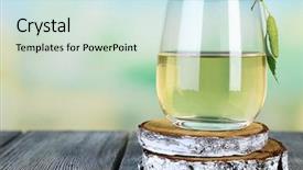  Presentation with glass - PPT layouts featuring liquid orange 2018 number background and a lemonade colored foreground.