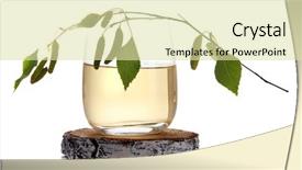  Presentation with fresh strawberry glass of berry - Slides having glass of fresh birch sap background and a soft green colored foreground