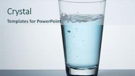  Presentation with fresh water - Amazing slide deck having glass of fresh blue water backdrop and a sky blue colored foreground