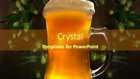  Presentation with cold beer - Slides having glass of fresh cold beer close-up on a black background background and a tawny brown colored foreground