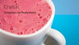  Presentation with smoothie - PPT layouts with glass-of-fresh-cold-smoothie background and a coral colored foreground