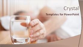  Presentation with drinking glass - Theme with glass-of-fresh-drinking-water background and a lemonade colored foreground