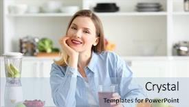  Presentation with cranberry juice - Colorful slide deck enhanced with glass of fresh juice backdrop and a light blue colored foreground