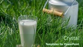  Presentation with green glass - PPT theme featuring glass-of-fresh-milk background and a forest green colored foreground