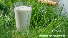  Presentation with green glass - Cool new PPT layouts with glass-of-fresh-milk backdrop and a forest green colored foreground