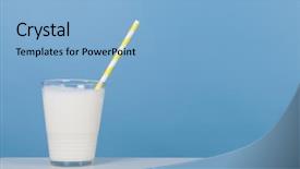  Presentation with drinking glass - Slide deck enhanced with glass of fresh milk background and a light blue colored foreground