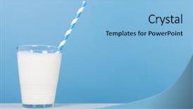  Presentation with drinking glass - PPT layouts with glass of fresh milk background and a light blue colored foreground
