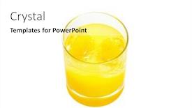  Presentation with orange juice - Cool new PPT theme with glass-of-fresh-orange-juice backdrop and a white colored foreground