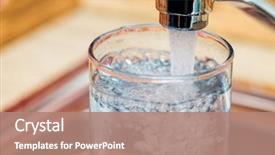  Presentation with water faucet - Cool new theme with glass of fresh water backdrop and a coral colored foreground