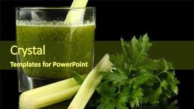  Presentation with green glass - Beautiful slide deck featuring glass-of-green-vegetable-juice backdrop and a tawny brown colored foreground