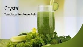  Presentation with green glass - Amazing presentation theme having glass of green vegetable juice and vegetables on bamboo mat on bright background backdrop and a yellow colored foreground