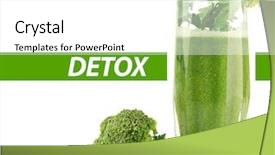  Presentation with green glass - PPT theme with glass of green vegetable juice background and a white colored foreground