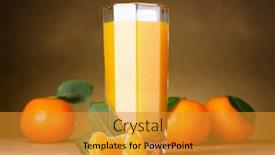  Presentation with healthy juice - Slides featuring mandarins on brown background background and a gold colored foreground