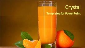  Presentation with healthy juice - Amazing slide deck having mandarins on brown background backdrop and a tawny brown colored foreground
