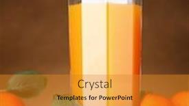  Presentation with healthy juice - Beautiful PPT theme featuring mandarins on brown background backdrop and a gold colored foreground