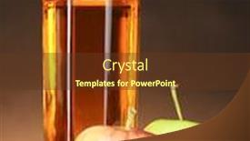  Presentation with healthy juice - Slides with glass of healthy fresh juice of apples on brown background background and a tawny brown colored foreground