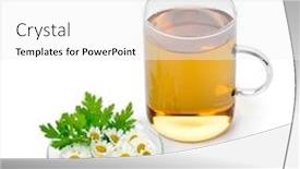  Presentation with white flowers - Colorful presentation theme enhanced with glass-of-herbal-tea backdrop and a white colored foreground