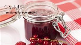  Presentation with fruit jam - Cool new PPT theme with glass of homemade jam from assorted berry fruit backdrop and a lemonade colored foreground