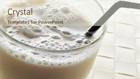  Presentation with summer drinking water - PPT layouts enhanced with glass of horchata a summer typical drink of valencia spain background and a cream colored foreground