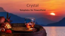  Presentation with oak barrel - PPT layouts enhanced with glass-of-iced-dark-rum background and a coral colored foreground