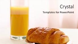  Presentation with croissant - Cool new theme with glass of juice and croissant on a plate backdrop and a cream colored foreground