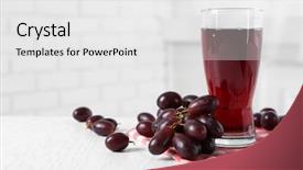  Presentation with juice - Presentation theme enhanced with glass of juice and ripe background and a white colored foreground