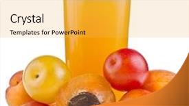  Presentation with juice - Presentation theme with glass of juice with fresh background and a yellow colored foreground