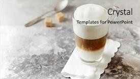 Presentation with image recognition for - Cool new PPT theme with glass of latte macchiato symbolic backdrop and a light gray colored foreground