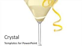  Presentation with drop - PPT theme enhanced with glass of lemon drop martini background and a white colored foreground