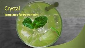  Presentation with soda - Slides enhanced with glass of lemon soda background and a tawny brown colored foreground