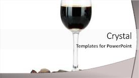  Presentation with liquor - Slide deck enhanced with glass of liquor and cocoa beans isolated on white background and a white colored foreground