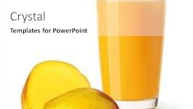  Presentation with mango juice - Slides with glass-of-mango-juice-isolated background and a white colored foreground