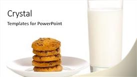  Presentation with white milk - Beautiful PPT layouts featuring glass of milk and cookies backdrop and a white colored foreground