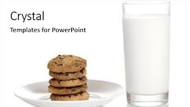  Presentation with white milk - Cool new PPT layouts with glass of milk and cookies backdrop and a white colored foreground