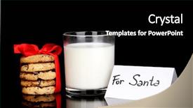  Presentation with milk - Presentation design featuring glass of milk and cookies background and a black colored foreground